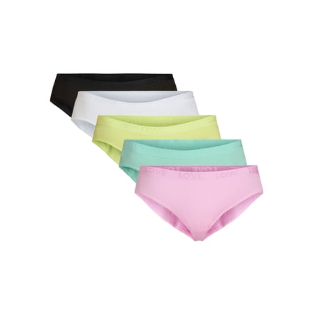 No Boundaries Ribbed Hipster, 5Pack, Sizes XS-XXXL
