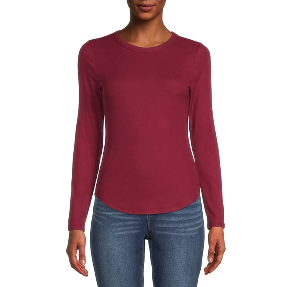 No Boundaries Ribbed Long Sleeve Crewneck T-Shirt (Women's)