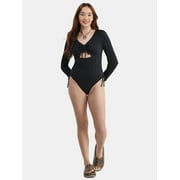 No Boundaries Ribbed One Piece Surf Suit, Women's