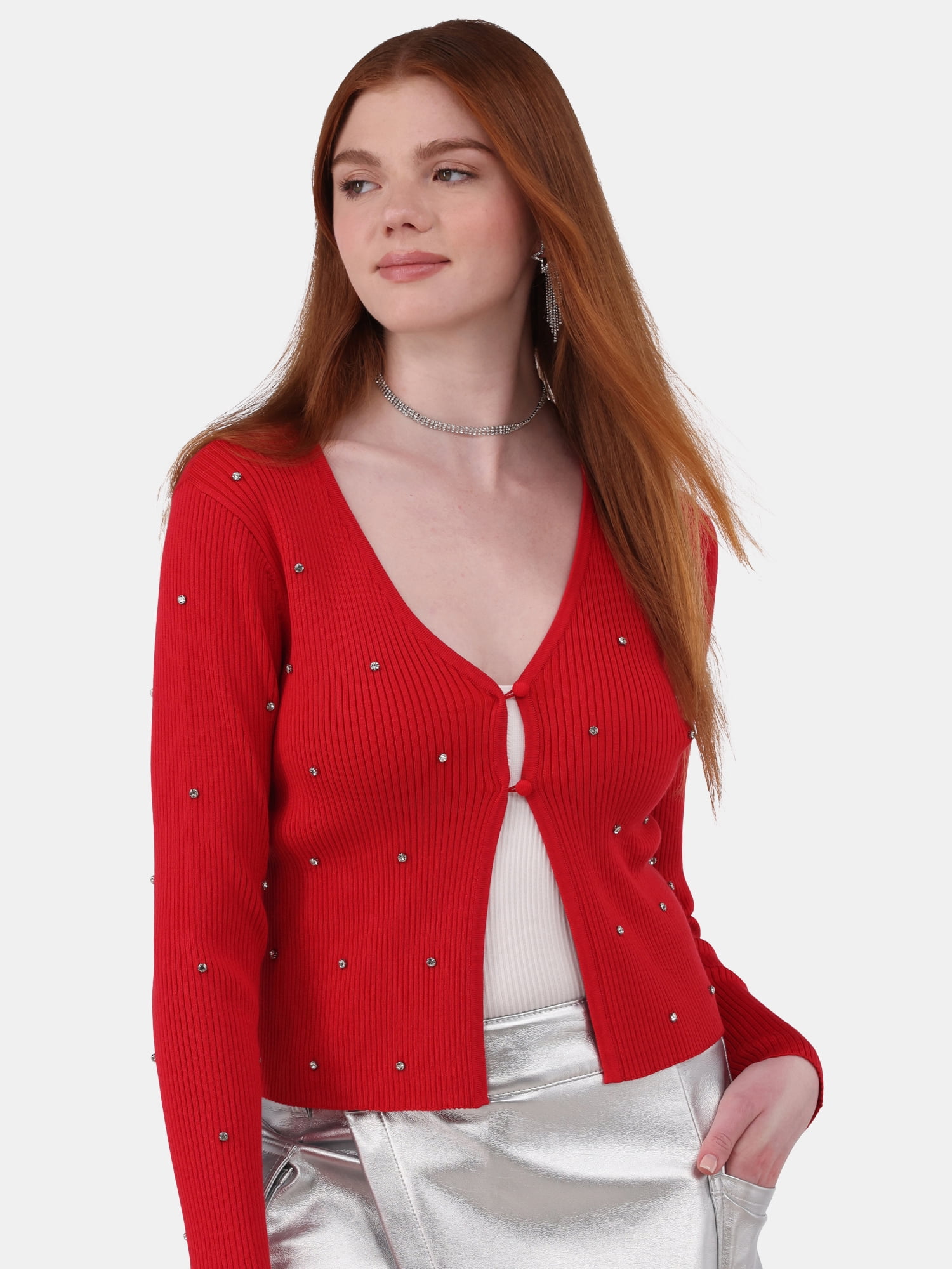 No Boundaries Rhinestone Cardigan, Women's