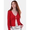 thumbnail image 1 of No Boundaries Ribbed Rhinestone Cardigan, Women’s and Women’s Plus, 1 of 5