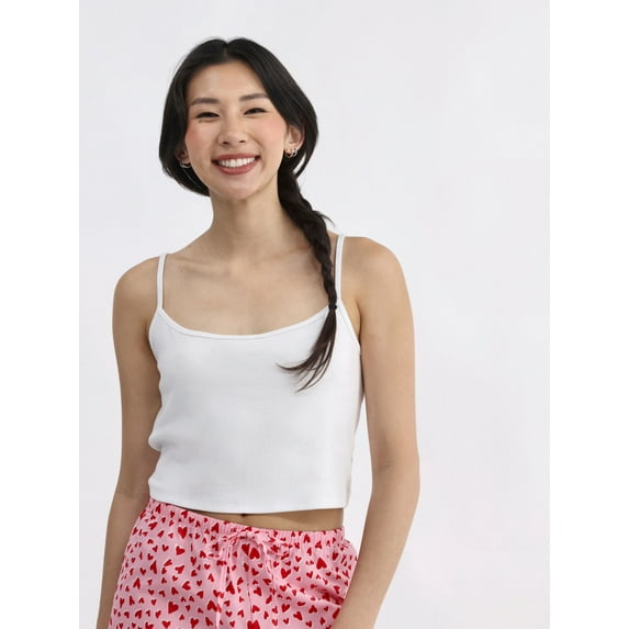 No Boundaries Ribbed Sleep Cropped Cami, Women’s