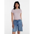 thumbnail image 1 of No Boundaries Pride Striped Cotton Baby Tee, Women's XXS-XXL, 1 of 5