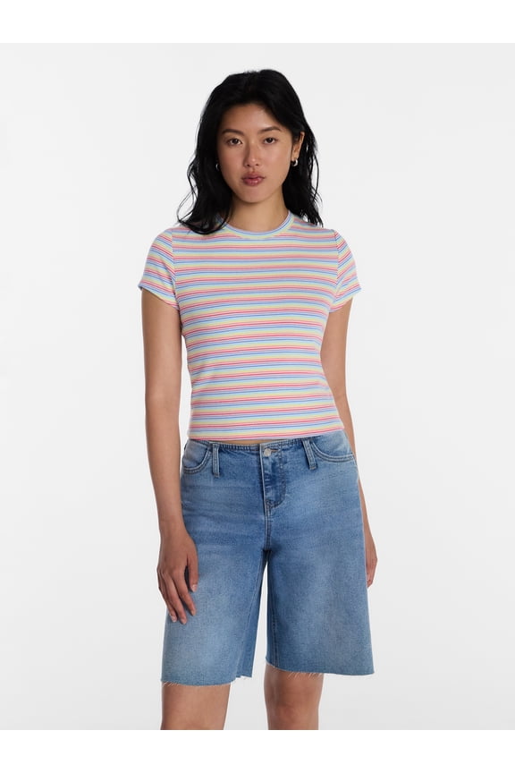 Pride Striped Cotton Baby Tee, Women's XXS-XXL