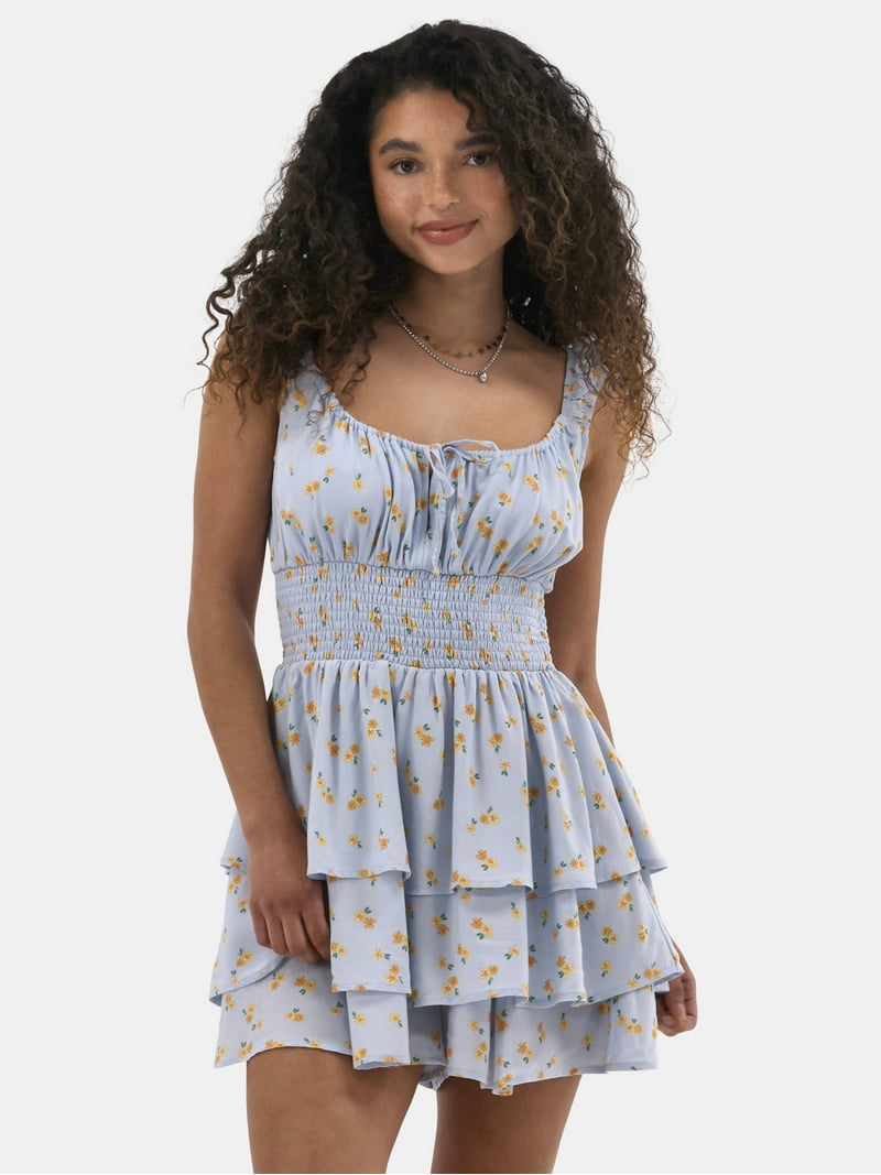blue floral romper dress Seaside Bloom Floral Romper | Blue Wrap Style