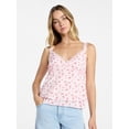 thumbnail image 1 of No Boundaries Floral Print Ruffle Cami, Women’s XXS-XXL, 1 of 4