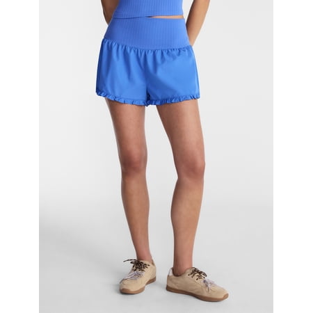 No Boundaries Ruffle Hem Shorts, 2" Inseam, Women's XXS-XXL