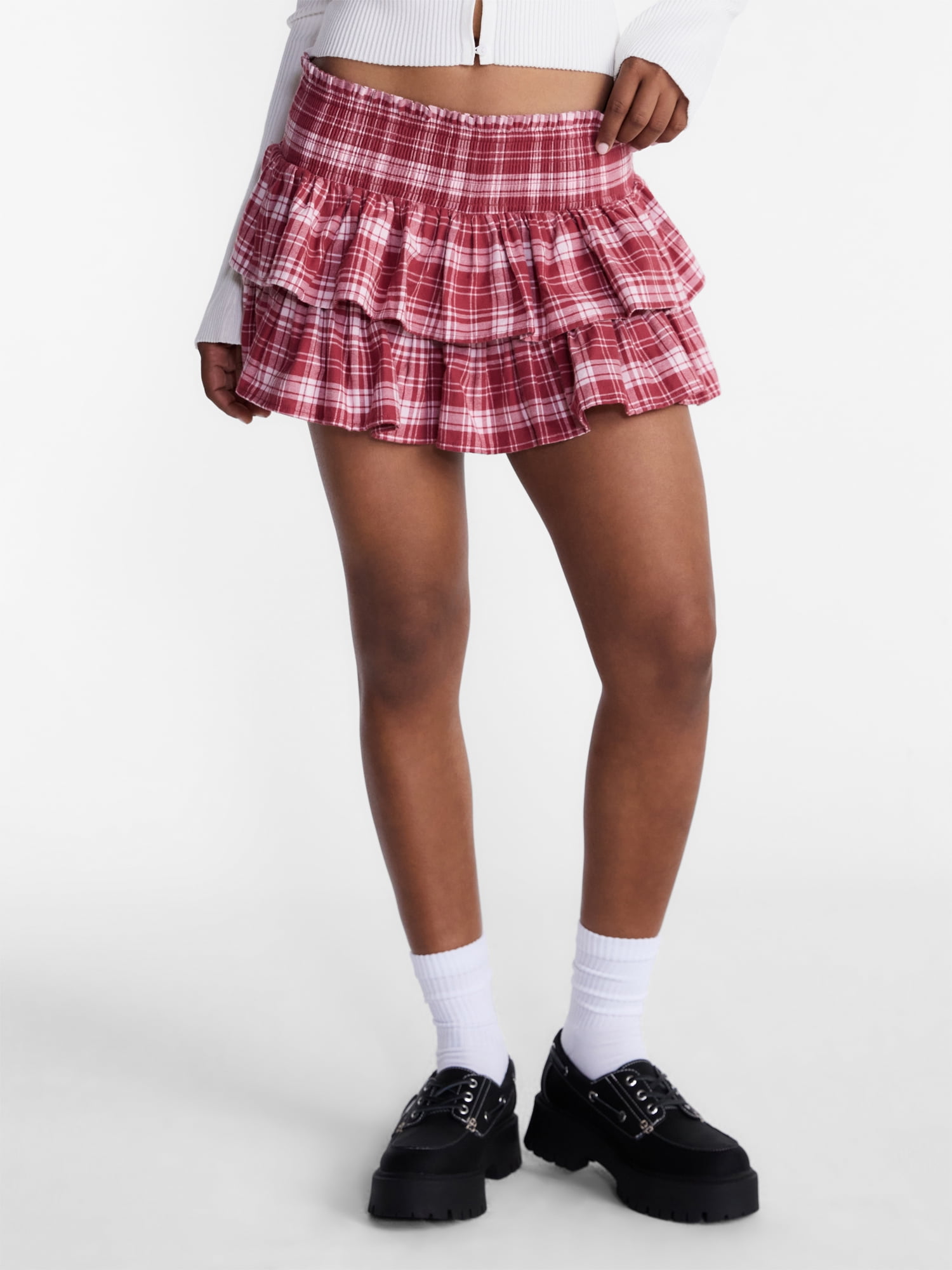 No Boundaries Ruffle Mini Skort, Women's XXS-XXL