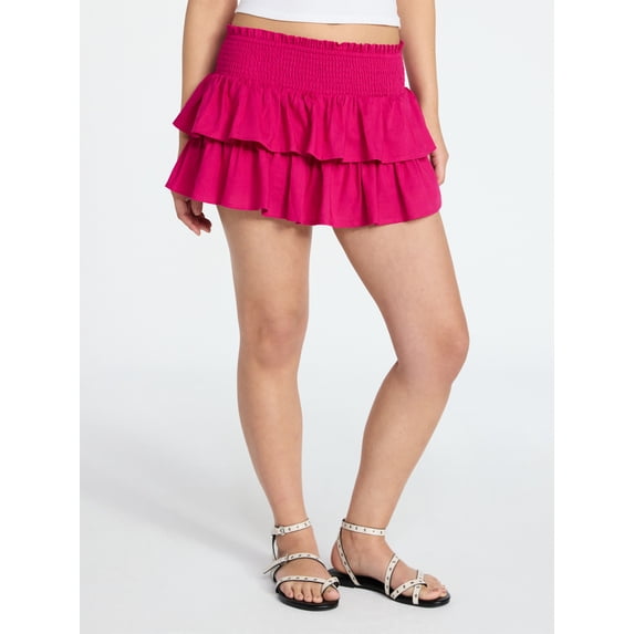 No Boundaries Ruffle Mini Skort, Women's XXS-XXL