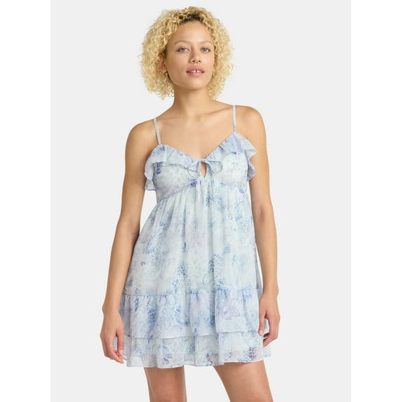 No Boundaries Ruffle Tier Mini Dress, Women's