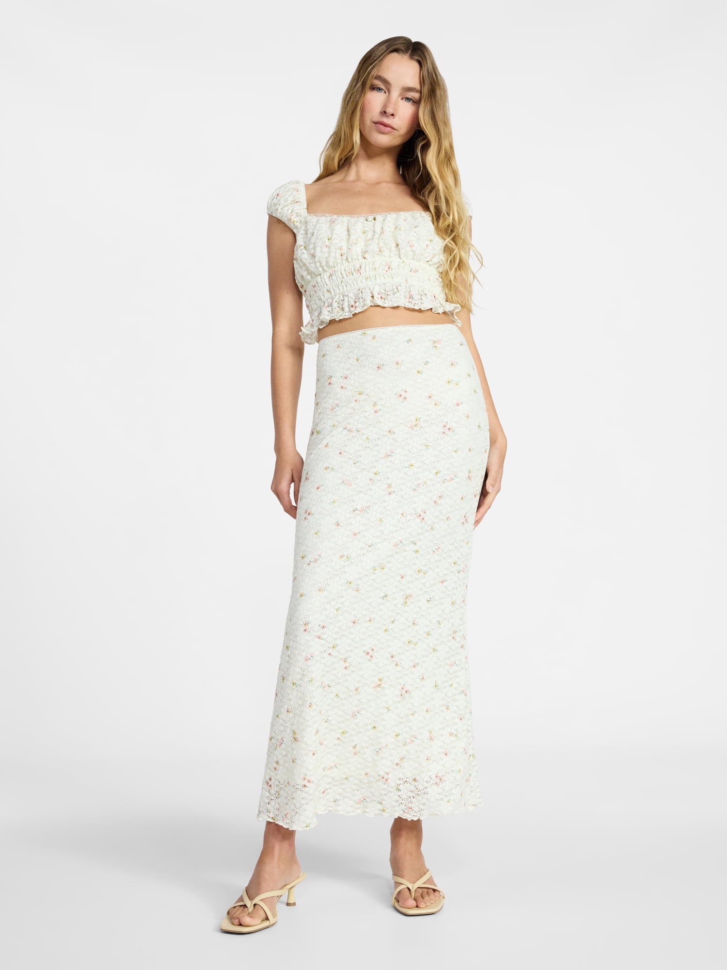 No Boundaries Printed Ruffle Tank and Skirt, 2-Piece Set, Women's