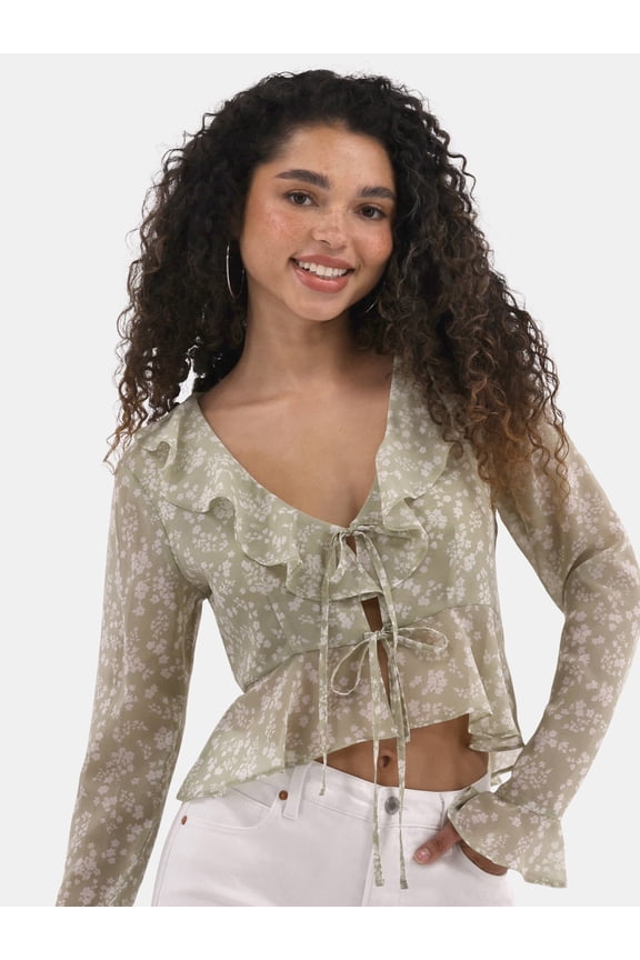 Ruffle Woven Top, Women's