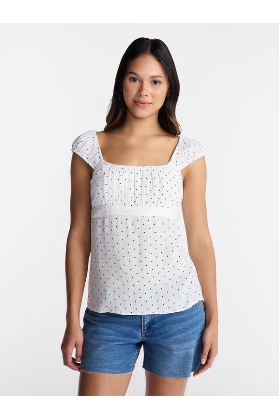 Babydoll Top with Satin Trim, Women’s XXS-XXL