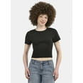 thumbnail image 1 of No Boundaries Scoop Neck Cotton Tee with Short Sleeves, Women's, 1 of 5