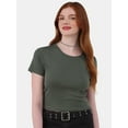 thumbnail image 1 of No Boundaries Scoop Neck Cotton Tee with Short Sleeves, Women's, 1 of 5