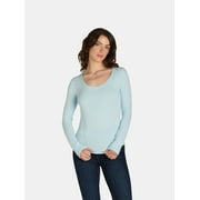 NO BOUNDARIES Scoop Neck Everyday Tee with Long Sleeves, 1 and 3 Pack, Women's