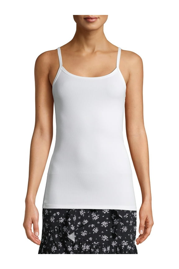 Scoop Neck Spaghetti Straps Ribbed Cami (Juniors) 1 Pack