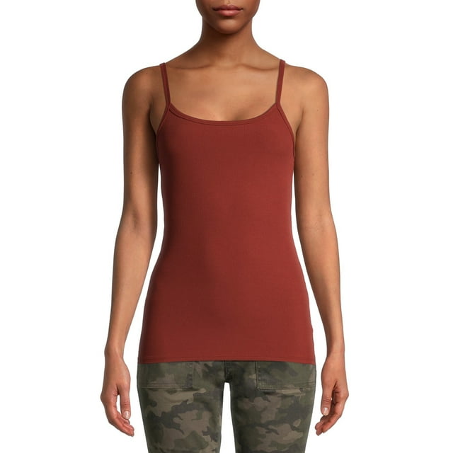 No Boundaries Scoop Neck Spaghetti Straps Ribbed Cami (Juniors) 1 Pack
