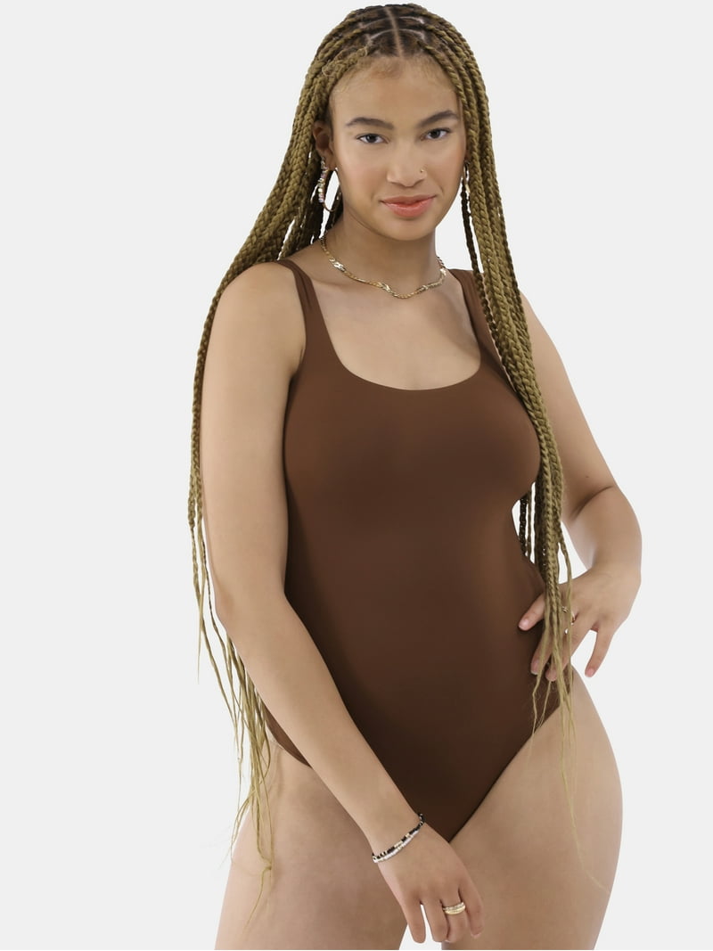 No Boundaries Scoop Neck Tank Top Bodysuit - Walmart.com
