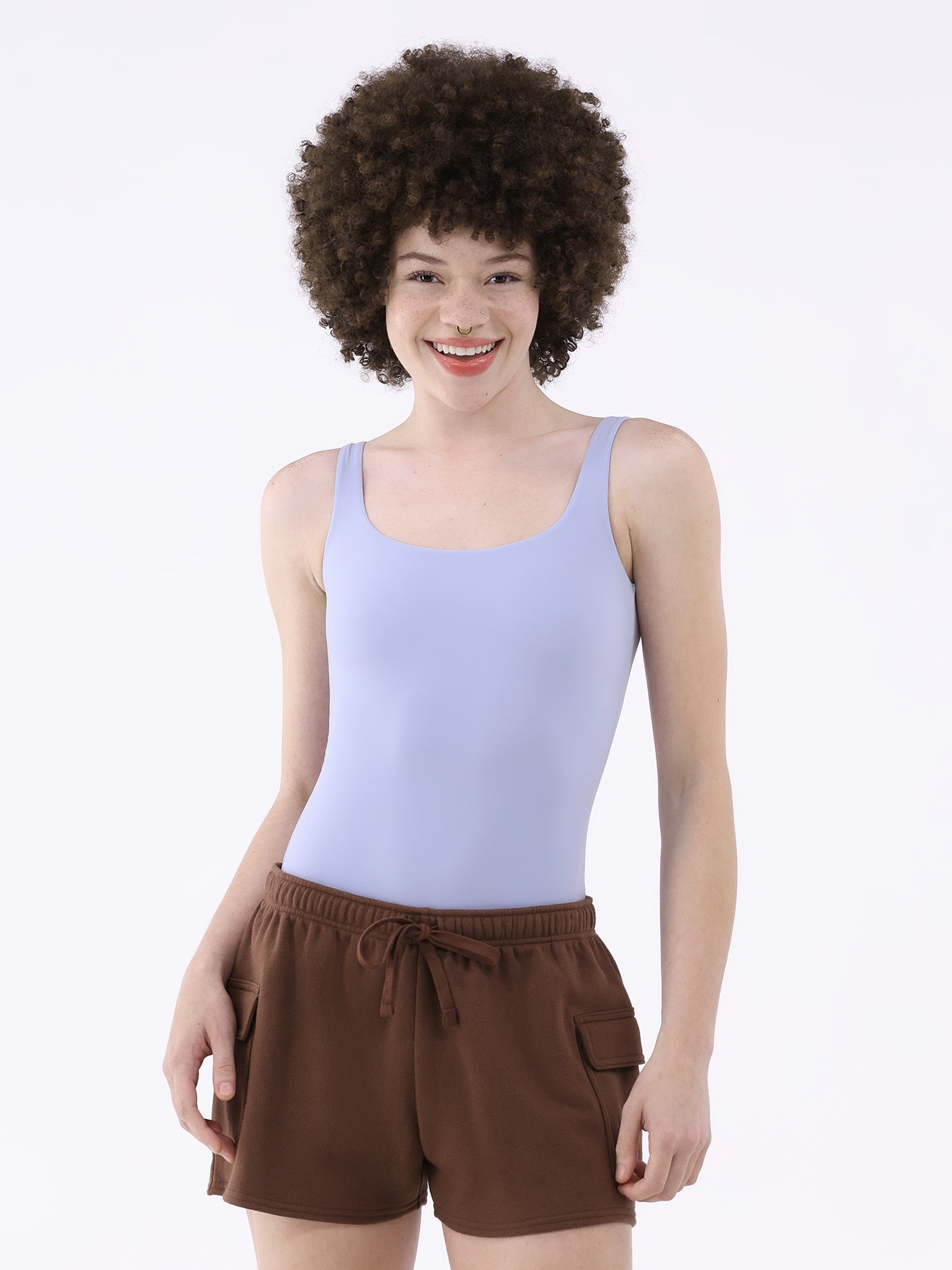 No Boundaries Women's Scoop Neck Tank Top Bodysuit, Women’s Sizes XS-3XL