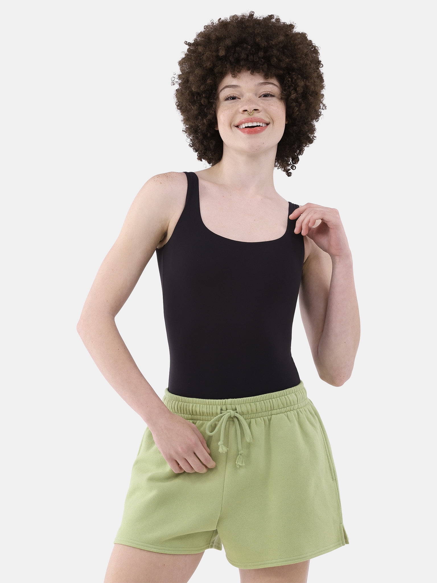 No Boundaries Women's Scoop Neck Tank Top Bodysuit, Women’s Sizes XS-3XL