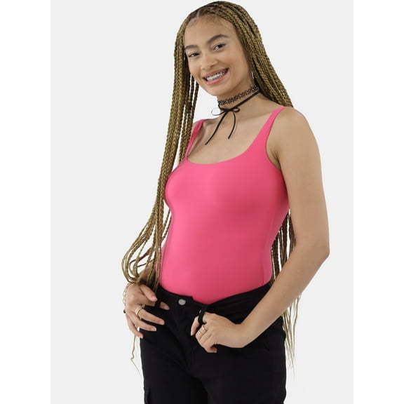 No Boundaries Women's Scoop Neck Tank Top Bodysuit, Women’s Sizes XS-3XL