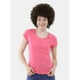 thumbnail image 1 of No Boundaries Scoop Neck Tee with Short Sleeves, 1 or 3-Pack, Women’s, 1 of 6