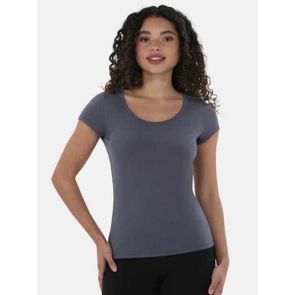 No Boundaries Short Sleeve Scoop Neck Tee, Women's XXS-XXXL
