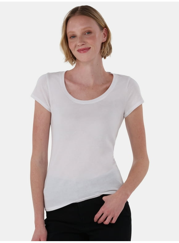 Short Sleeve Scoop Neck Tee, Women's XXS-XXXL
