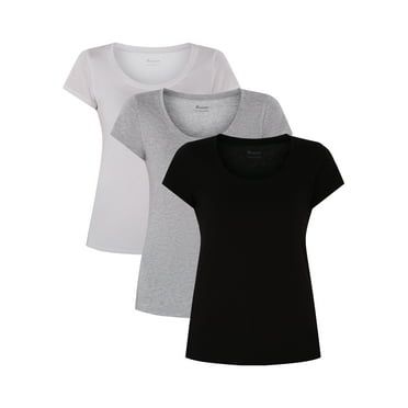 No Boundaries Scoop Neck Tee with Short Sleeves, Women's