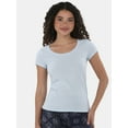 thumbnail image 1 of No Boundaries Short Sleeve Scoop Neck Tee, Women's XXS-XXXL, 1 of 5