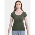 thumbnail image 1 of No Boundaries Scoop Neck Tee with Short Sleeves, Women's, 1 of 5