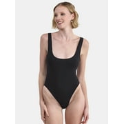 No Boundaries Women's Sculpting Scoop Neck One Piece Swimsuit, Sizes XXS- XXL