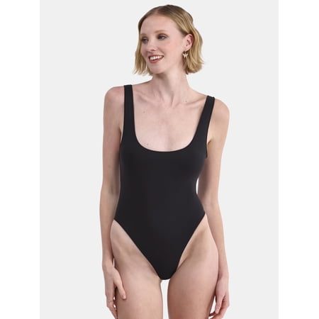 No Boundaries Women's Sculpting Scoop Neck One Piece Swimsuit, Sizes XXS- XXL