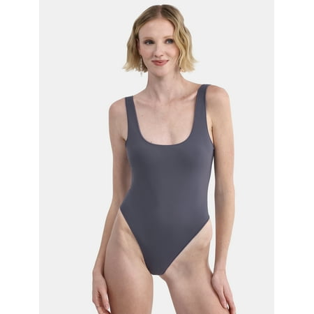 No Boundaries Women's Sculpting Scoop Neck One Piece Swimsuit, Sizes XXS- XXL