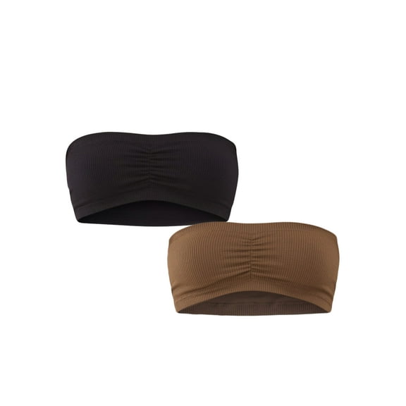 No Boundaries Seamless Bandeau Bra, 2-Pack, Women's, Sizes XS-3XL