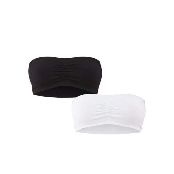 No Boundaries Seamless Bandeau Bra, 2-Pack, Women's, Sizes XS-3XL
