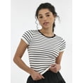 thumbnail image 1 of No Boundaries Seamless Crop Top with Short Sleeves, Women's, 1 of 5