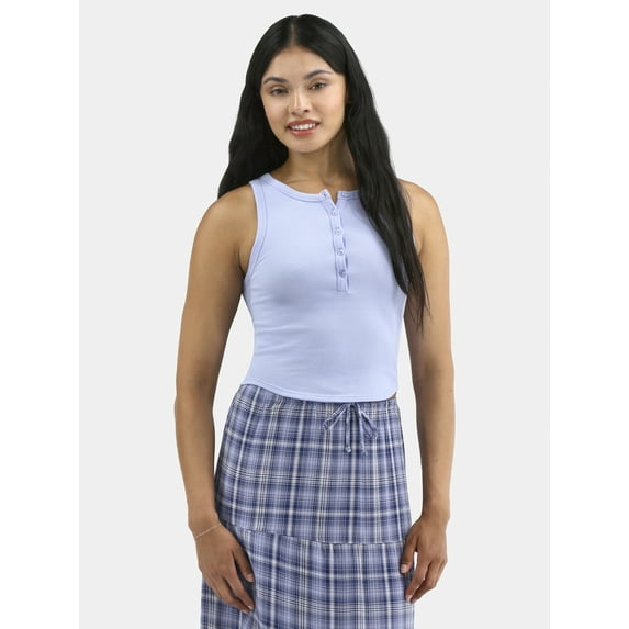 No Boundaries Seamless Henley Tank, Women's