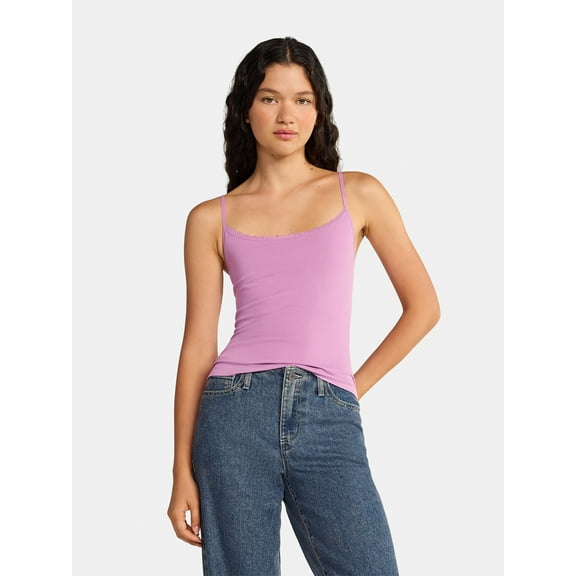 No Boundaries Seamless Lace Trim Cami, Women's