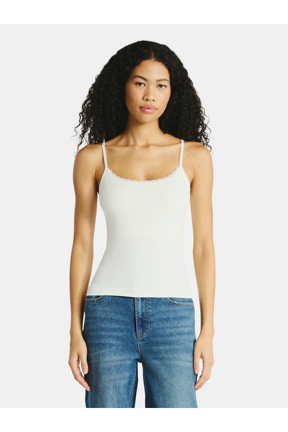 Seamless Lace Trim Cami, Women's