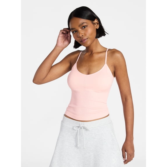 No Boundaries Textured V-Neck Cami Top, Women's XXS-XXL