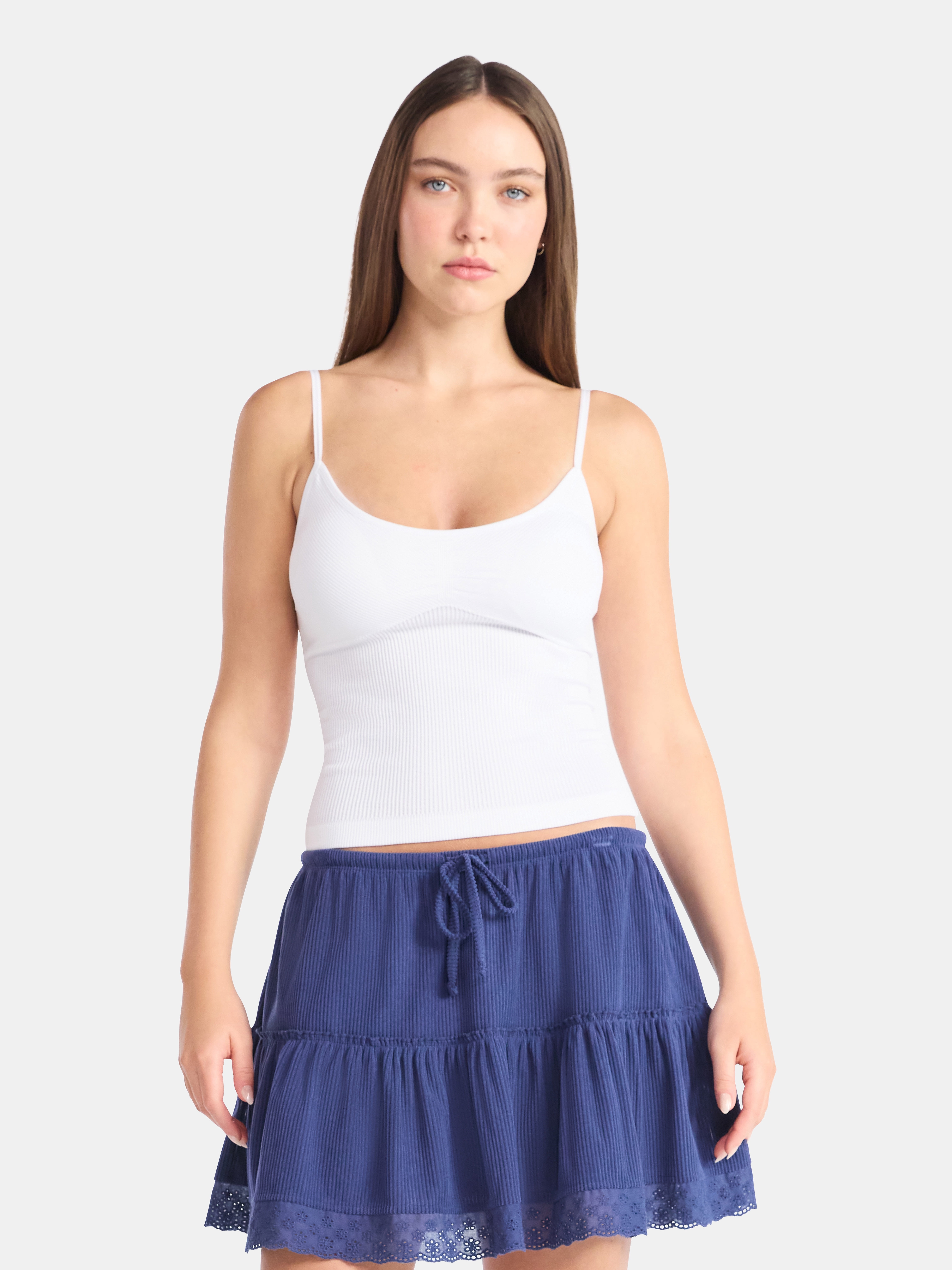 No Boundaries Seamless Mitered Textured Tank Top, Women's