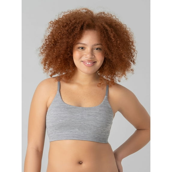 No Boundaries Women's Seamless Ribbed Cami Bralette, Sizes XS-XXXL