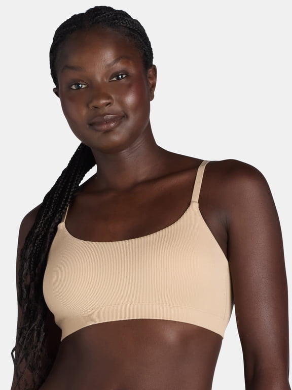 Women's Seamless Ribbed Cami Bralette, Sizes XS-XXXL