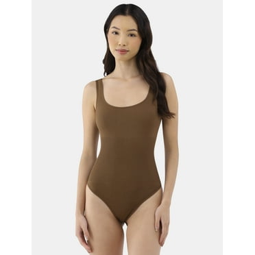 No Boundaries Seamless Ribbed Square Neck Bodysuit 2-pack, Sizes XS-3XL