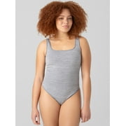 No Boundaries Women's Seamless Smoothing Rib Square Neck Bodysuit, Sizes XS-XXXL