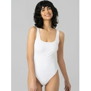 No Boundaries Women's Seamless Smoothing Rib Square Neck Bodysuit, Sizes XS-XXXL