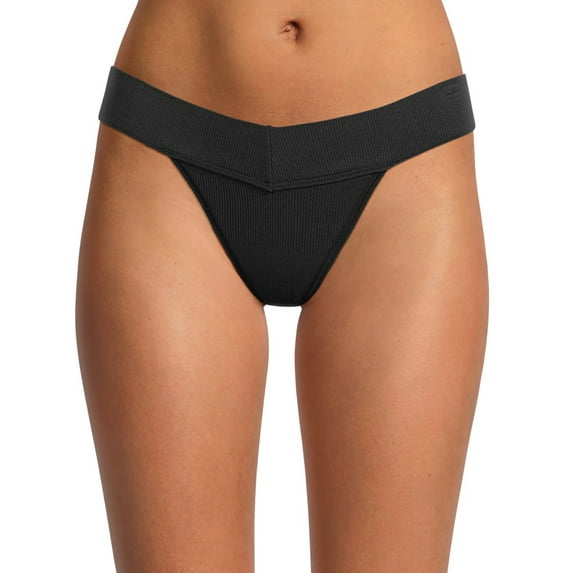 No Boundaries Seamless Ribbed Thong Panties, Women's and Women's Plus