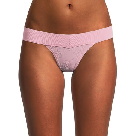No Boundaries Seamless Ribbed Thong Panties, Women's and Women's Plus